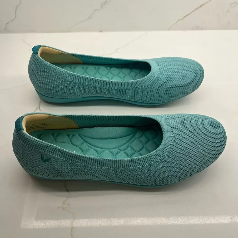 VIVAIA Knit Ballet Flats- Turquoise/Aqua Lightweight Comfort Flats EU39 | US 8.5
